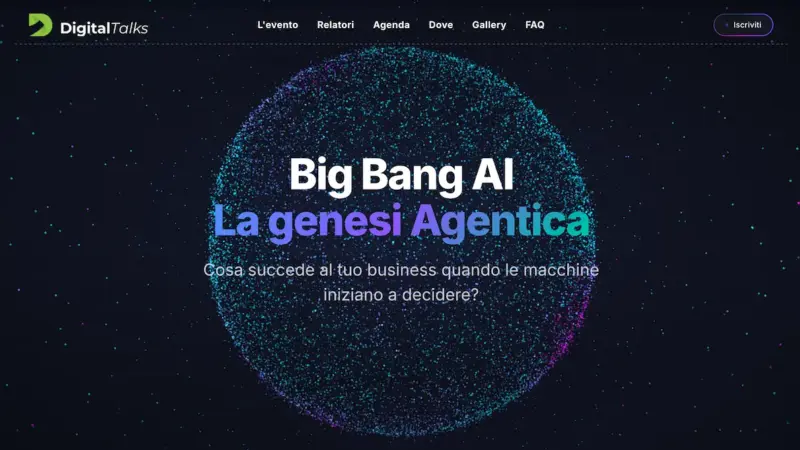 Digital Talks Experience 2026 — Big Bang AI, La genesi Agentica